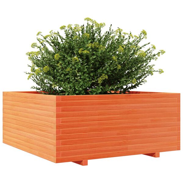 vidaXL Jardini&egrave;re cire marron 110x110x49,5 cm bois de pin massif