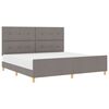 vidaXL Cadre de lit avec t&ecirc;te de lit Taupe 200 x 200 cm tissu