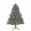 vidaXL Sapin de Noël artificiel Vert 210 cm PVC, plastique et acier