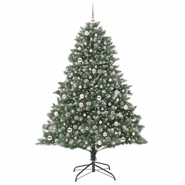 vidaXL Sapin de Noël artificiel Vert 210 cm PVC, plastique et acier