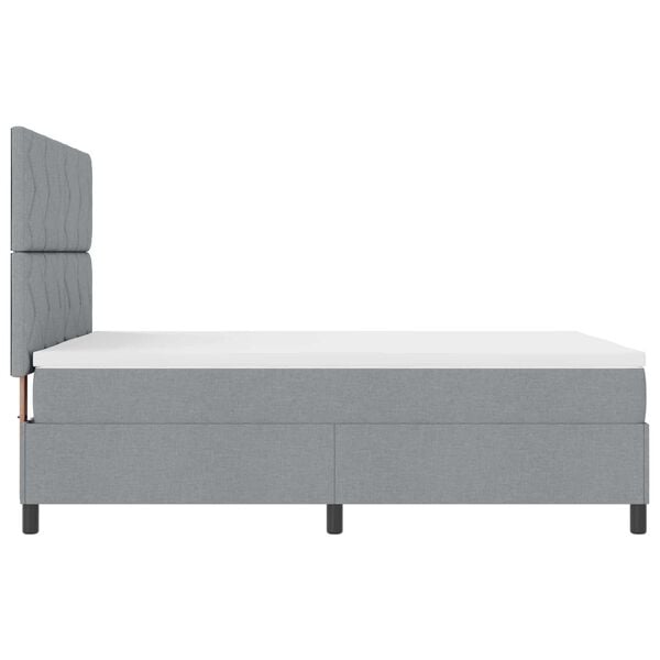 vidaXL Lit &agrave; ressorts avec matelas Gris clair 160 x 200 cm tissu