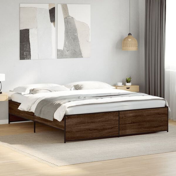 vidaXL Cadre de lit sans matelas chêne marron 180x200 cm