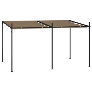 vidaXL Belv&eacute;d&egrave;re avec toit r&eacute;tractable 400x300x233 cm Taupe