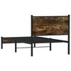 vidaXL Cadre de lit en m&eacute;tal sans matelas ch&ecirc;ne fum&eacute; 75x190 cm