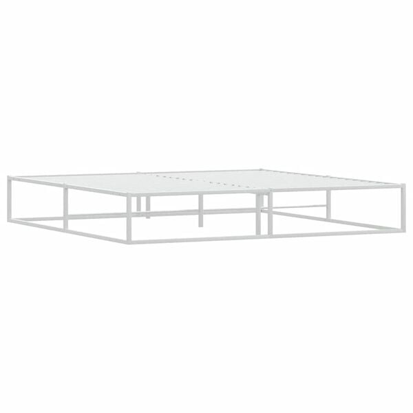 vidaXL Cadre de lit sans matelas blanc 200x200 cm métal