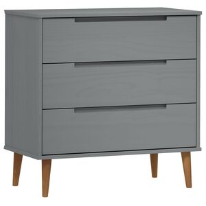 vidaXL Commode MOLDE Gris 80x40x80 cm Bois de pin massif