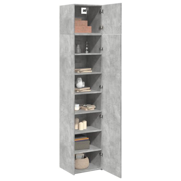 vidaXL Armoire de rangement mince gris béton 45x42,5x225 cm