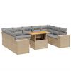 vidaXL Salon de jardin avec coussins 10 pcs beige r&eacute;sine tress&eacute;e