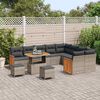 vidaXL Ensemble de canap&eacute; de jardin 12 pcs Gris 90 x 55 x 71 cm