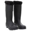 vidaXL Bottes de pluie avec chaussettes amovibles noir taille 46 PVC