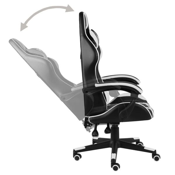 vidaXL Fauteuil de jeux vid&eacute;o Noir et blanc Similicuir
