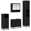vidaXL Ensemble de mobilier de salle de bain 4 pc Ch&ecirc;ne noir
