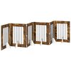 vidaXL Porte de chien pliable avec supports 6 pcs Ch&ecirc;ne fum&eacute; 362 cm