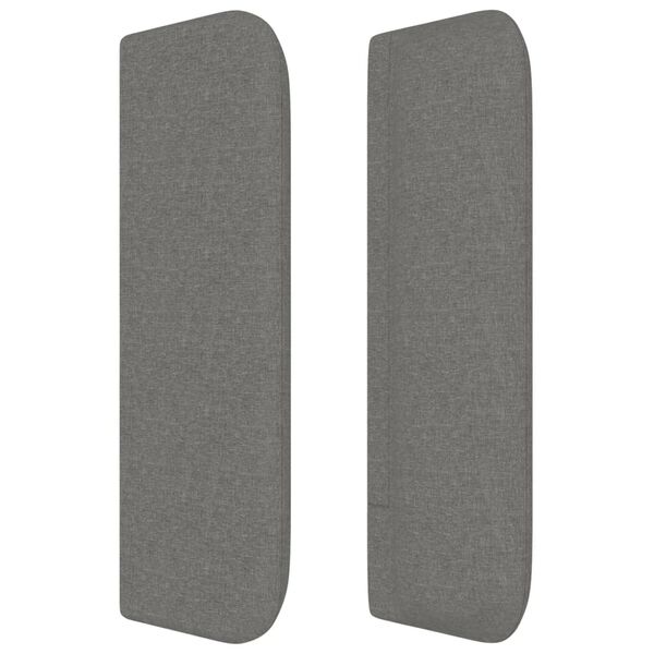 vidaXL T&ecirc;te de lit avec oreilles Gris fonc&eacute; 83x16x78/88 cm Tissu