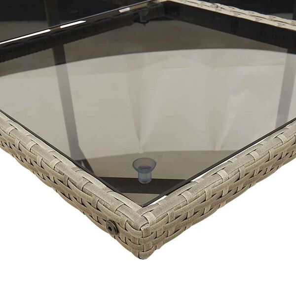 vidaXL Ensemble &agrave; manger de jardin 15 pcs coussins gris r&eacute;sine tress&eacute;e