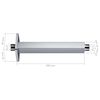 vidaXL Bras de support de douche Carr&eacute; Inox 201 Argent&eacute; 20 cm