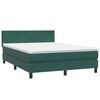 vidaXL Sommier &agrave; lattes de lit et matelas vert fonc&eacute; 140x220cm velours