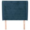 vidaXL T&ecirc;te de lit avec oreilles Bleu fonc&eacute; 83x23x118/128 cm Velours