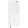 vidaXL Buffet haut Blanc 69,5x34x180 cm Bois d'ing&eacute;nierie