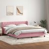 vidaXL Sommier &agrave; lattes de lit avec matelas rose 180x210 cm velours