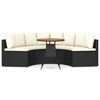 vidaXL Salon de jardin 5 pcs avec coussins R&eacute;sine tress&eacute;e Noir