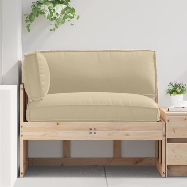 vidaXL Set de coussins de palette 3 pcs Beige Tissu Oxford