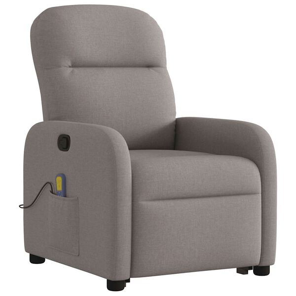 vidaXL Fauteuil inclinable de massage Taupe Tissu