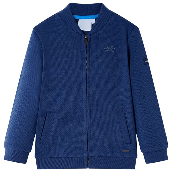 Sweatshirt pour enfants avec fermeture &eacute;clair bleu marine 104