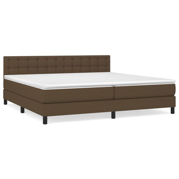 vidaXL Sommier &agrave; lattes de lit avec matelas Marron fonc&eacute; 200x200 cm
