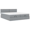 VidaXL Cadre de lit ottoman et matelas gris clair 200x200cm tissu