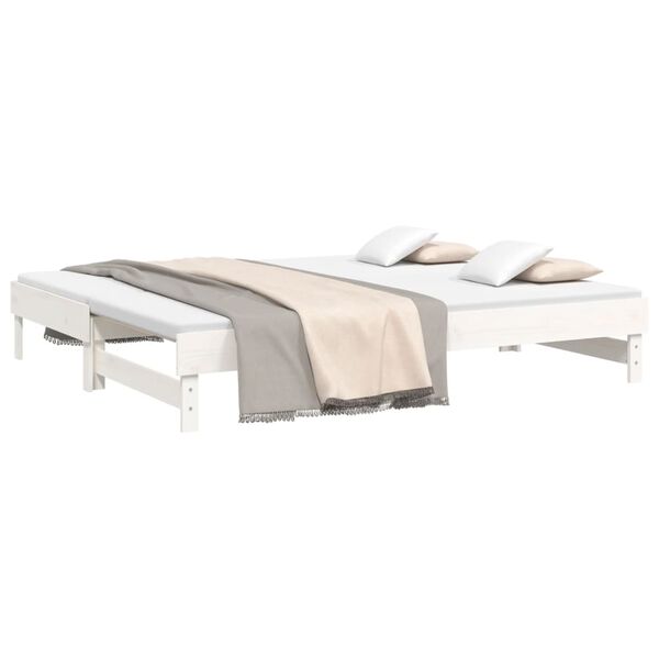 vidaXL Lit coulissant sans matelas blanc 2x(90x200) cm