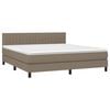 vidaXL Sommier &agrave; lattes de lit avec matelas LED Taupe 160x200 cm Tissu