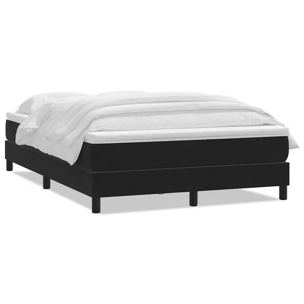 vidaXL Sommier &agrave; lattes de lit avec matelas noir 160x210 cm velours