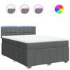vidaXL Sommier &agrave; lattes de lit avec matelas Gris fonc&eacute; 160x200cm Tissu