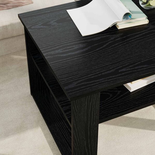vidaXL Table basse Ch&ecirc;ne noir 64 x 54 x 44 cm Bois d'ing&eacute;nierie