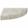 vidaXL &Eacute;tag&egrave;res d'angle murales 2 pcs Gris b&eacute;ton 25x25x3,8 cm MDF