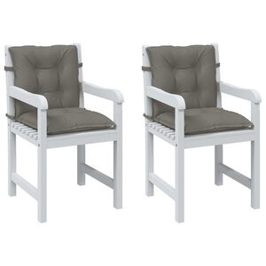 vidaXL Coussins de chaise &agrave; dossier bas lot de 2 gris fonc&eacute; m&eacute;lang&eacute;