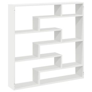 vidaXL &Eacute;tag&egrave;re cube murale 7 compartiments blanc bois d'ing&eacute;nierie