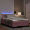 vidaXL Lit &agrave; ressort LED avec matelas Rose 120 x 200 cm Velours
