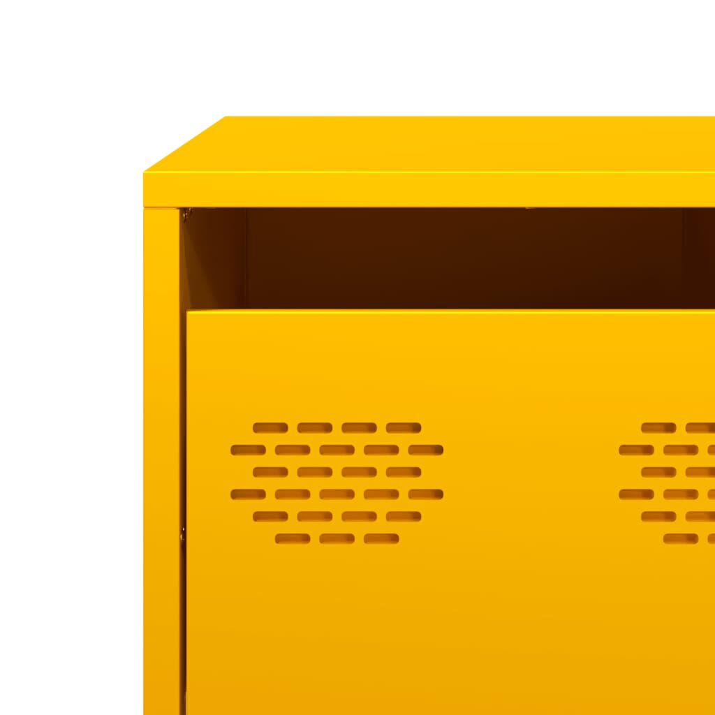 vidaXL Meuble TV jaune moutarde 68x50x43,5 cm acier laminé à froid