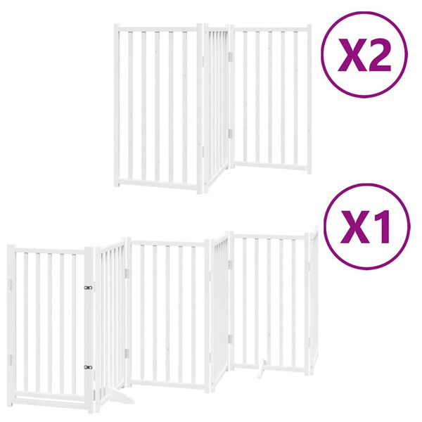 vidaXL Barri&egrave;re pour chien porte pliable 12 panneaux bois de peuplier