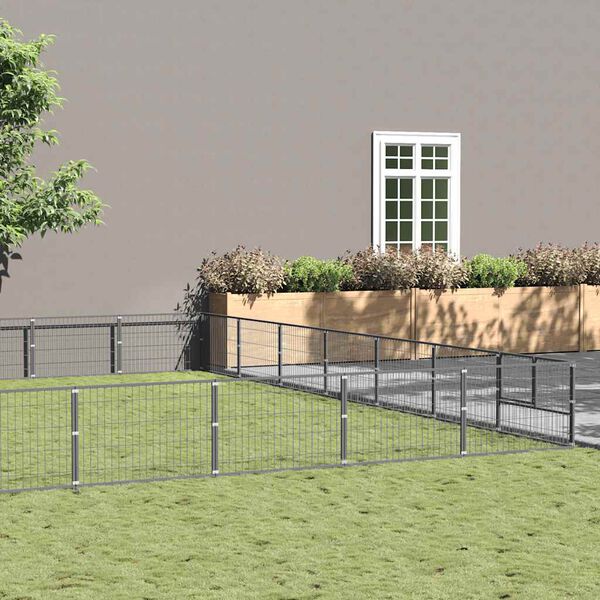 vidaXL Chenil Argent&eacute; 70 m&sup2; Acier