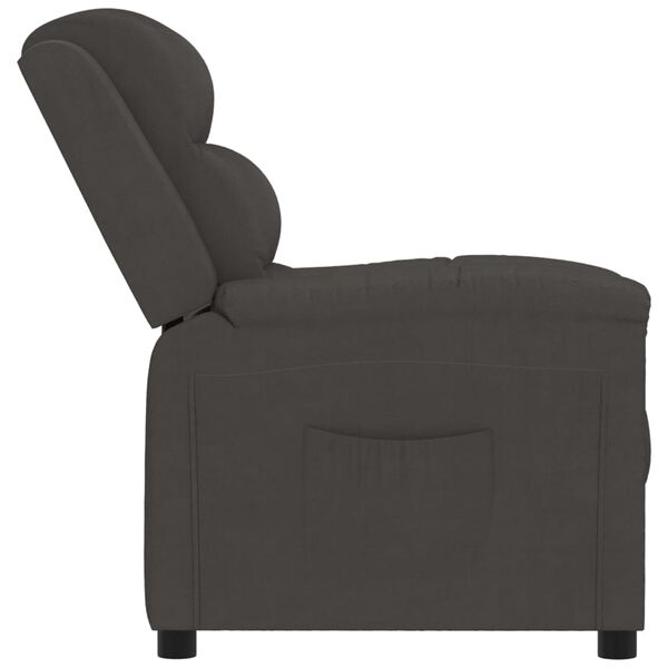 vidaXL Fauteuil inclinable Gris fonc&eacute; Velours