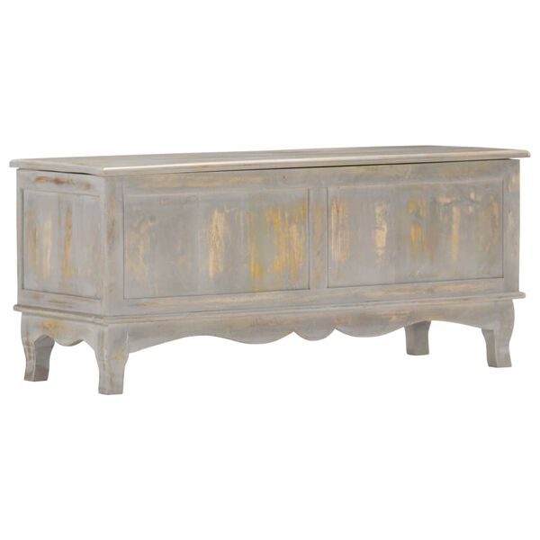 vidaXL Bo&icirc;te de rangement Gris 100x38x45 cm Bois de manguier solide