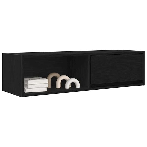 vidaXL Meuble TV 2 pcs ch&ecirc;ne noir 100x31x25,5 cm bois d'ing&eacute;nierie