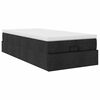 vidaXL Cadre de lit ottoman avec matelas noir 90x200 cm tissu