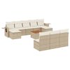 vidaXL Salon de jardin 11 pcs avec coussins beige r&eacute;sine tress&eacute;e