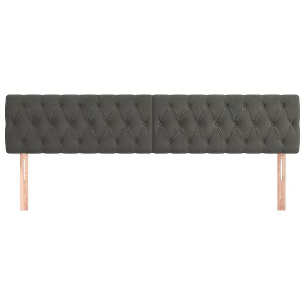 vidaXL T&ecirc;tes de lit Gris fonc&eacute; 180x7x78/88 cm Velours