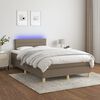 vidaXL Sommier &agrave; lattes de lit avec matelas LED Taupe 120x200 cm Tissu