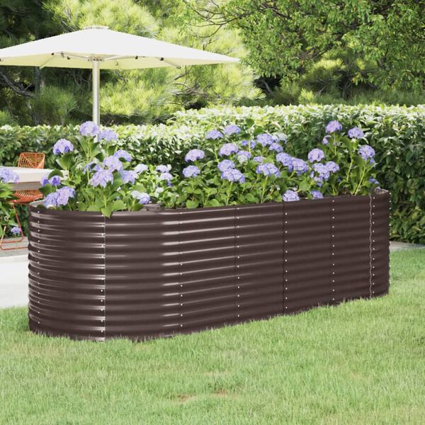 vidaXL Lit surélevé de jardin Acier galvanisé marron